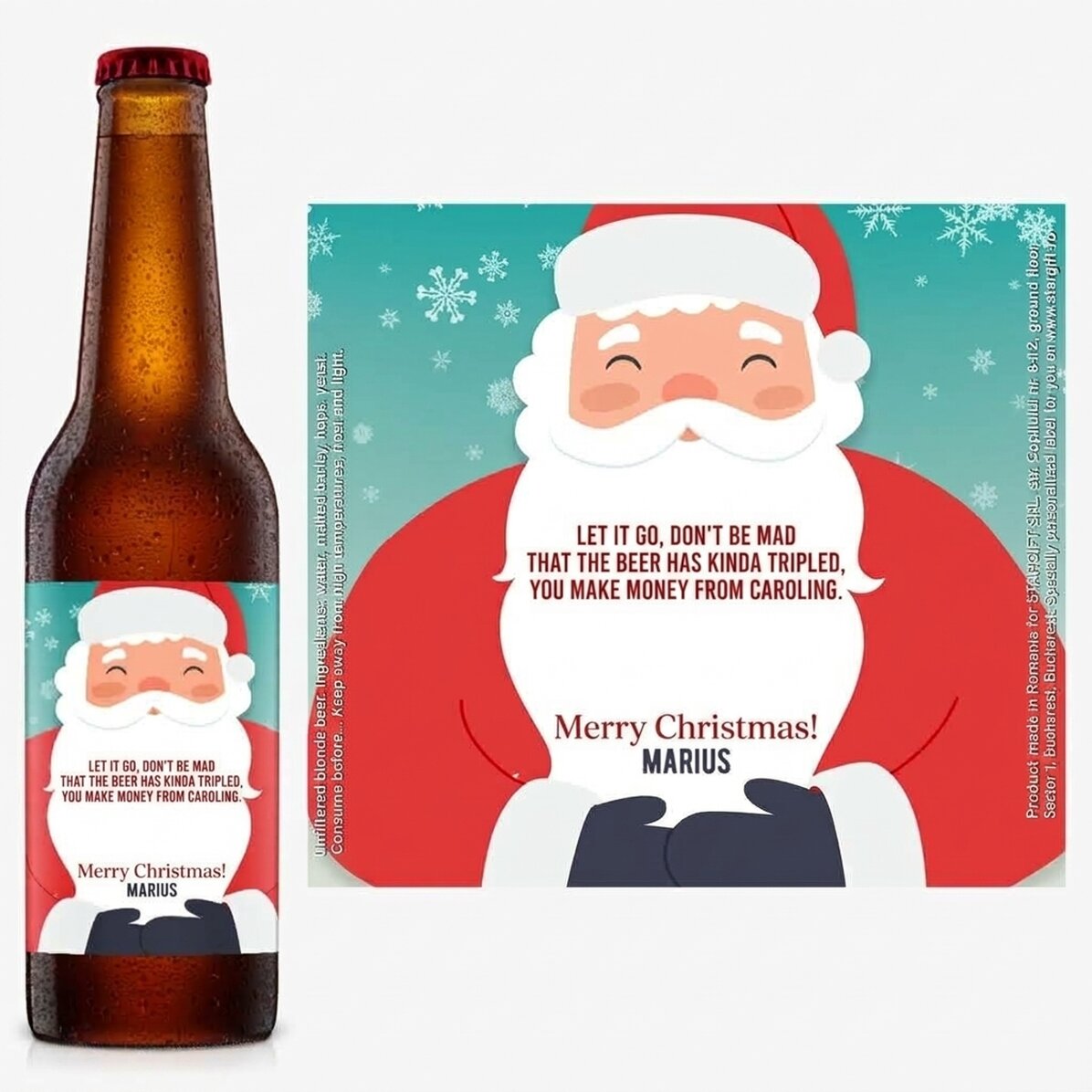 Birra personalizzata con scritta - Babbo Natale