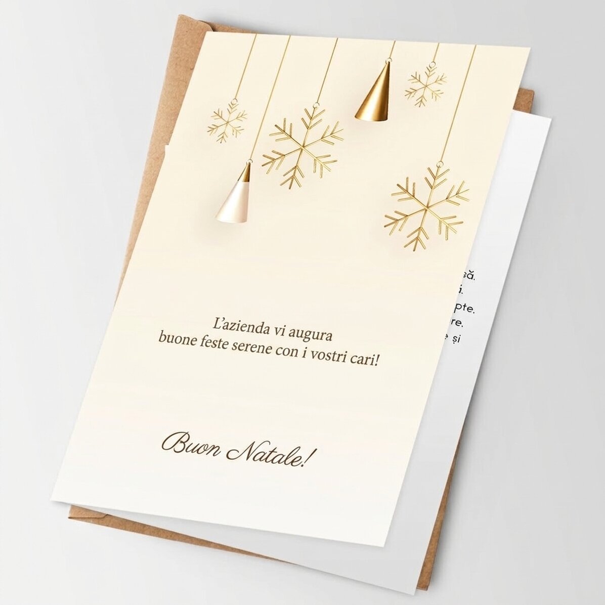 Biglietto di auguri personalizzato fronte-retro con testo e logo - Decorazioni