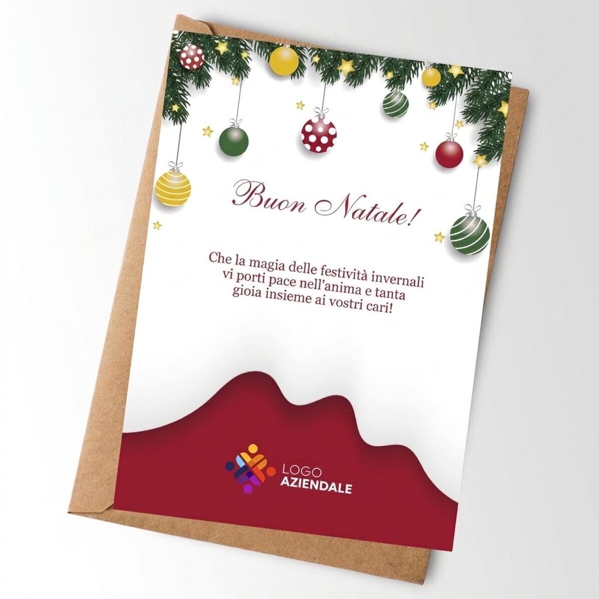 Biglietto personalizzato con logo e testo - Biglietto di Natale