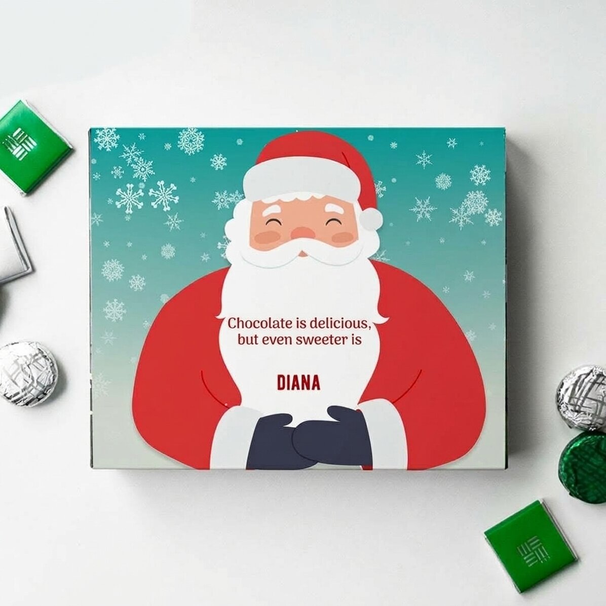 Scatola di caramelle personalizzata con scritta - Babbo Natale
