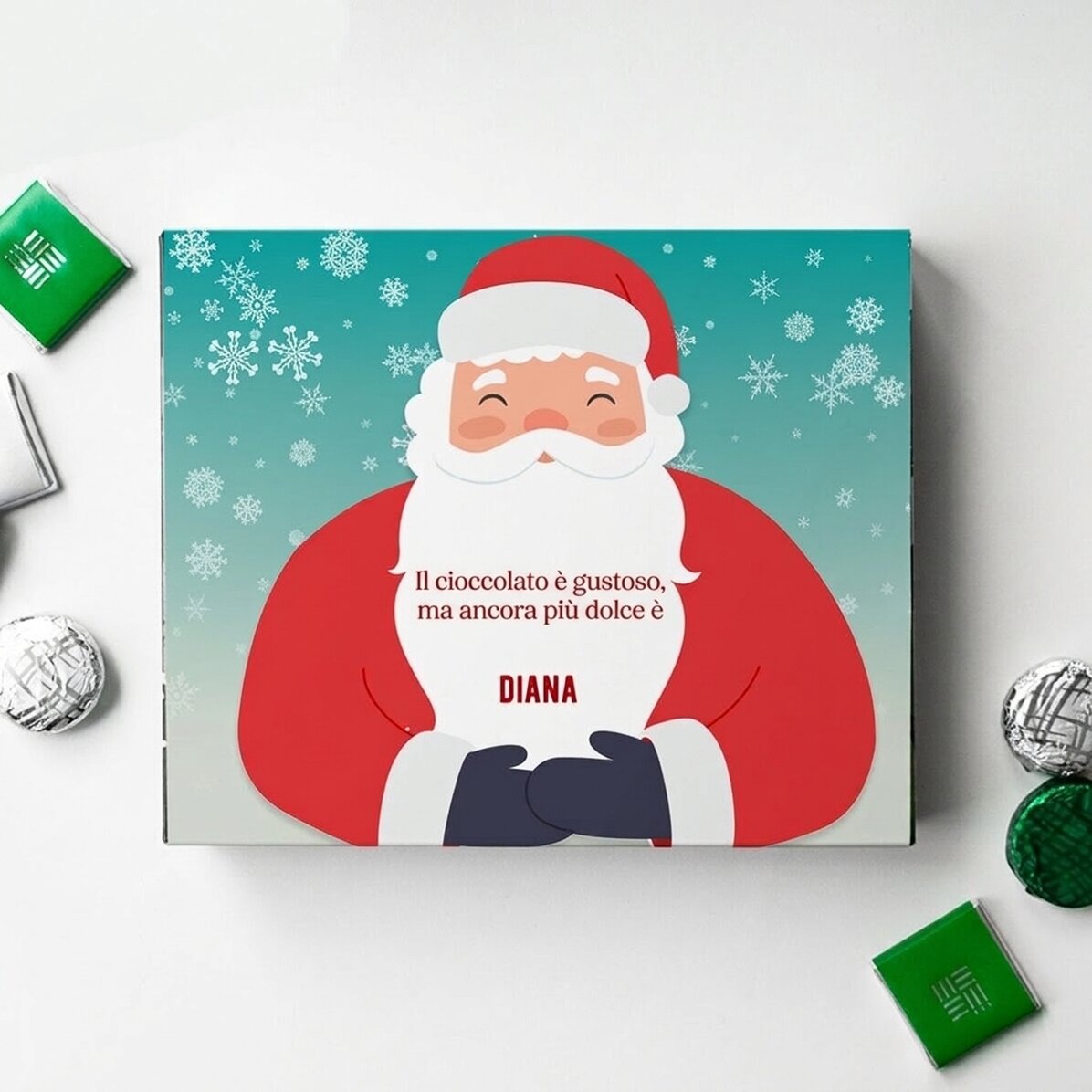 Scatola di caramelle personalizzata con scritta - Babbo Natale