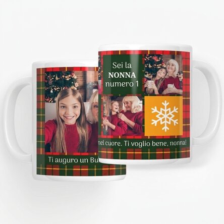 Tazza personalizzata con 5 foto e testo - A tema natalizio