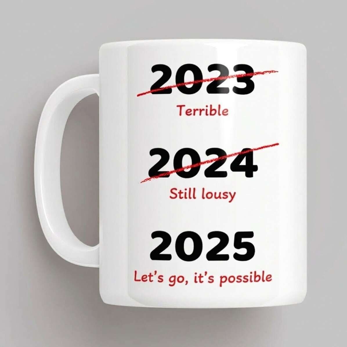 Tazza personalizzata con scritta - Un anno nuovo e migliore