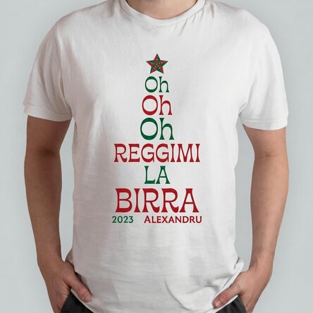 Maglietta in cotone personalizzata con scritta - Ho Ho Hold my beer