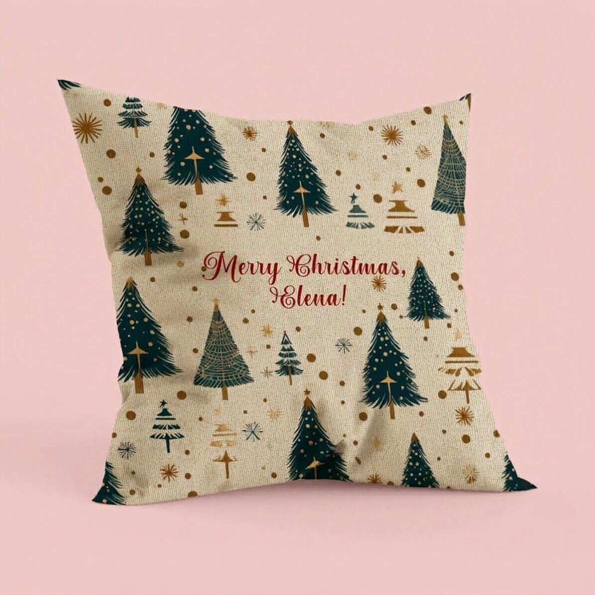 Cuscino personalizzato con messaggio - Christmas tree IN