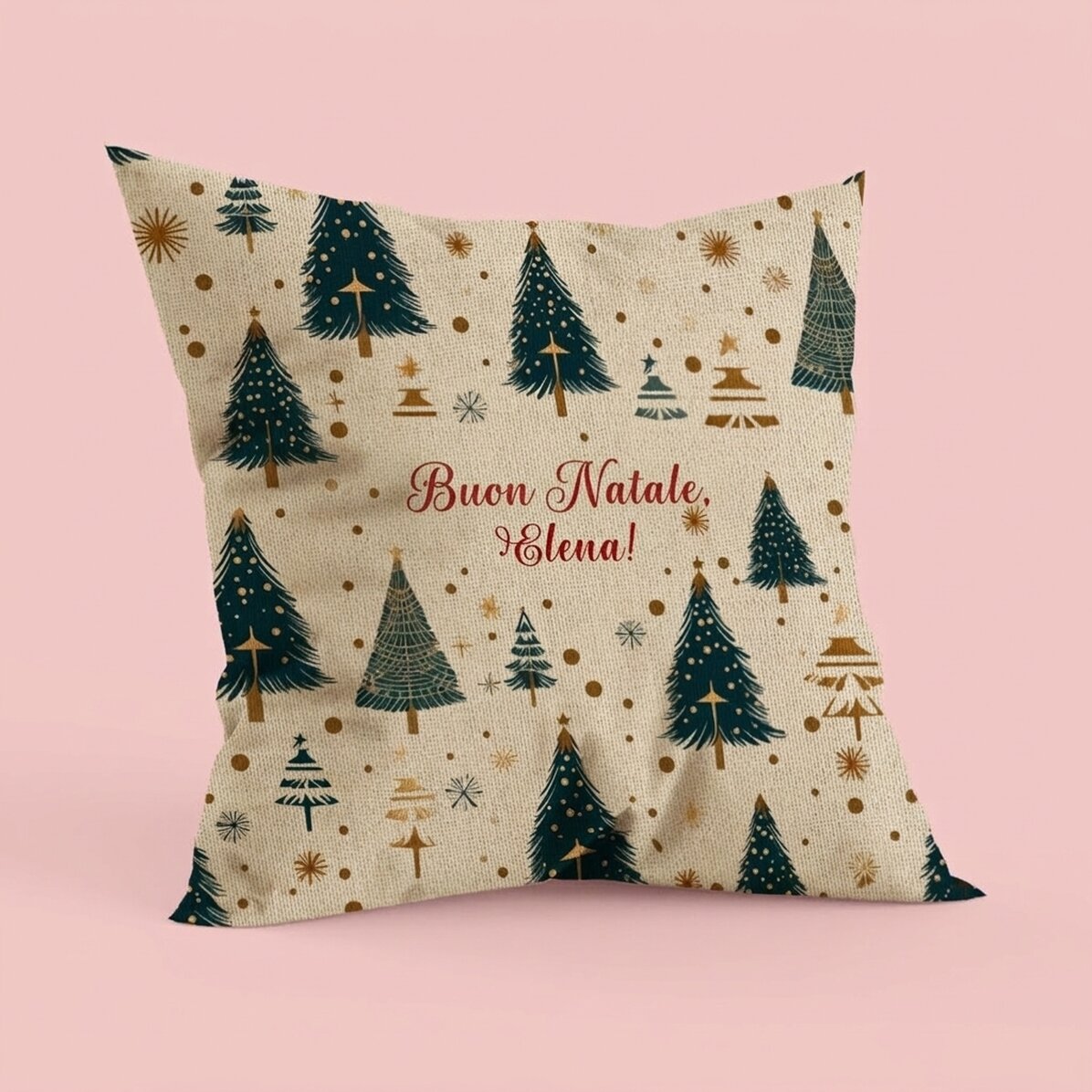 Cuscino personalizzato con messaggio - Christmas tree IN