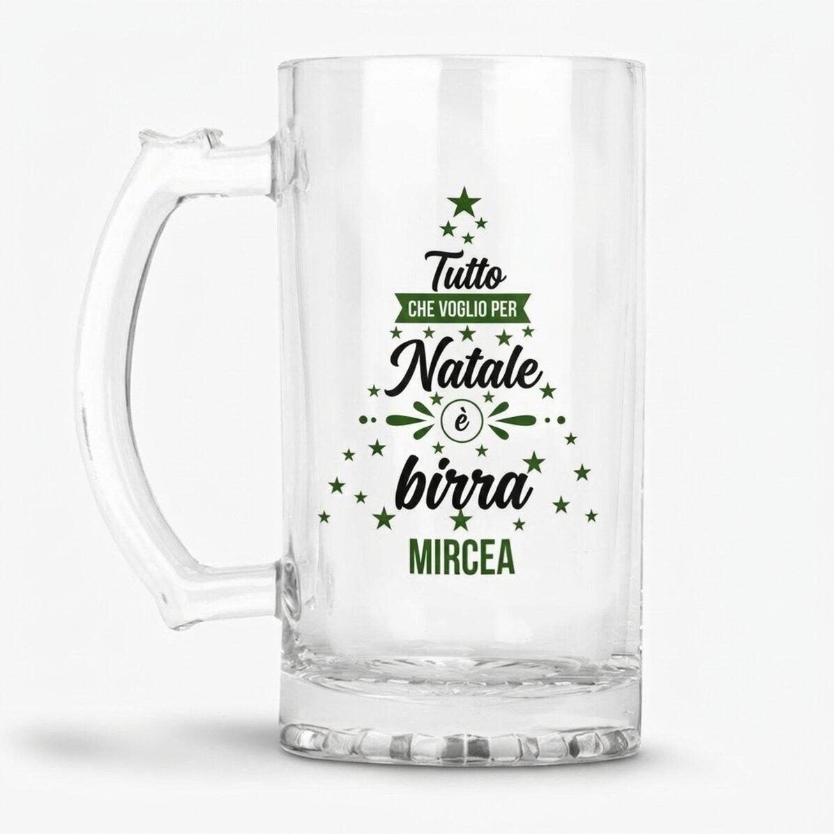 Boccale da birra personalizzato con scritta - All i want for Christmas