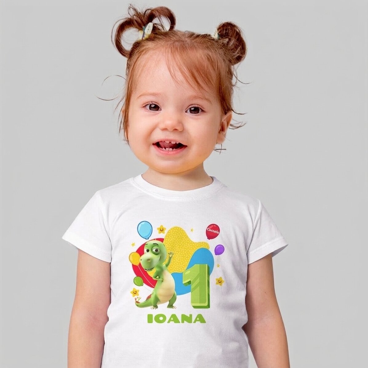 Maglietta in cotone per bambini personalizzata con il nome - Compleanno con Zigaloo