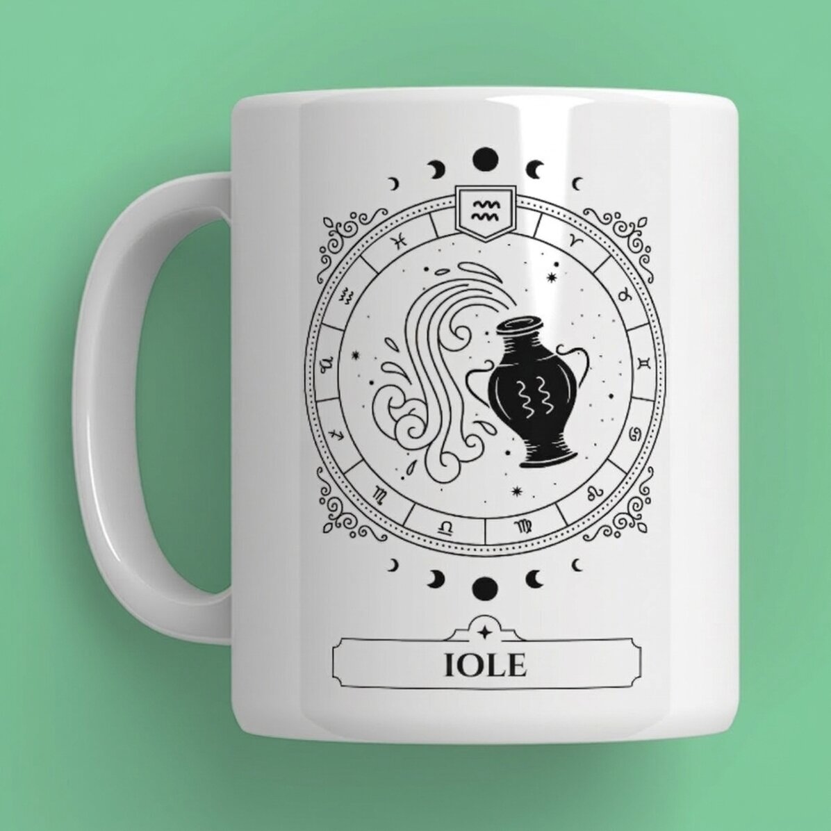 Tazza personalizzata con nome e segno zodiacale - Acquario