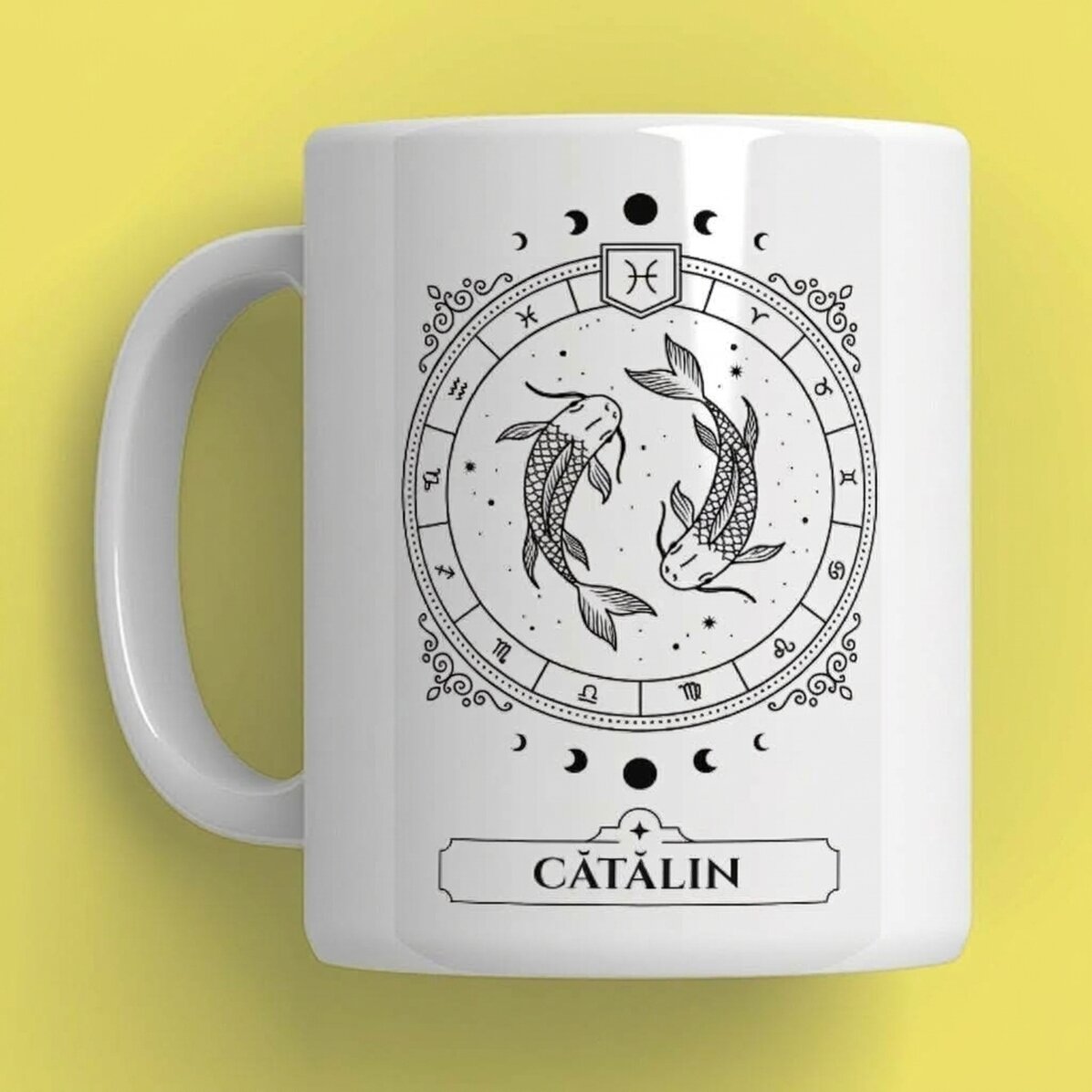 Tazza personalizzata con nome e segno zodiacale - Pesci