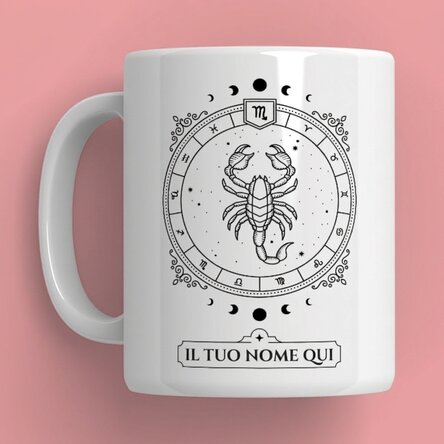 Tazza personalizzata con nome e segno zodiacale - Scorpione