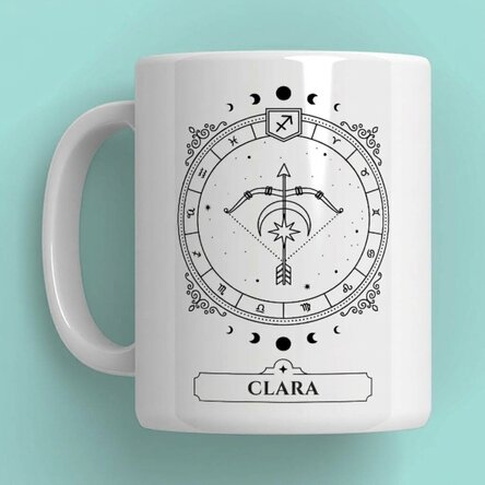 Personalised mug with name and zodiac sign - Sagittarius