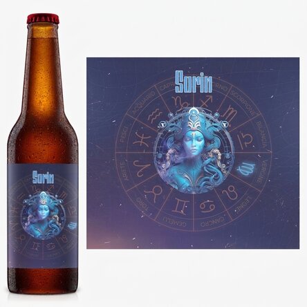 Birra personalizzata con nome e segno zodiacale - Vergine
