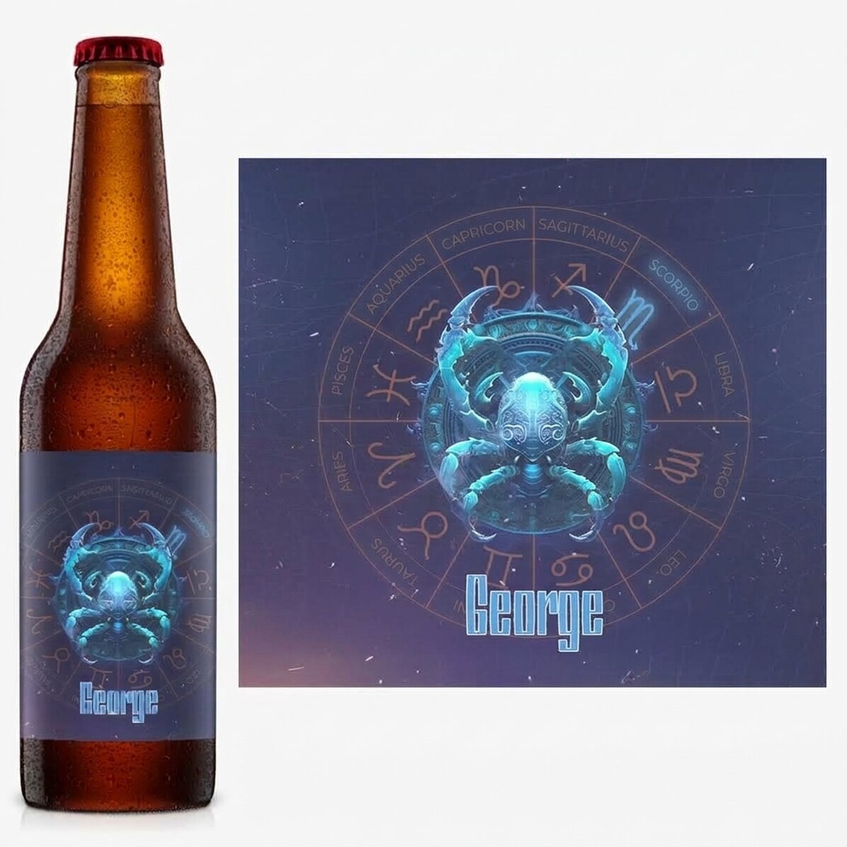 Birra personalizzata con nome e segno zodiacale - Scorpione