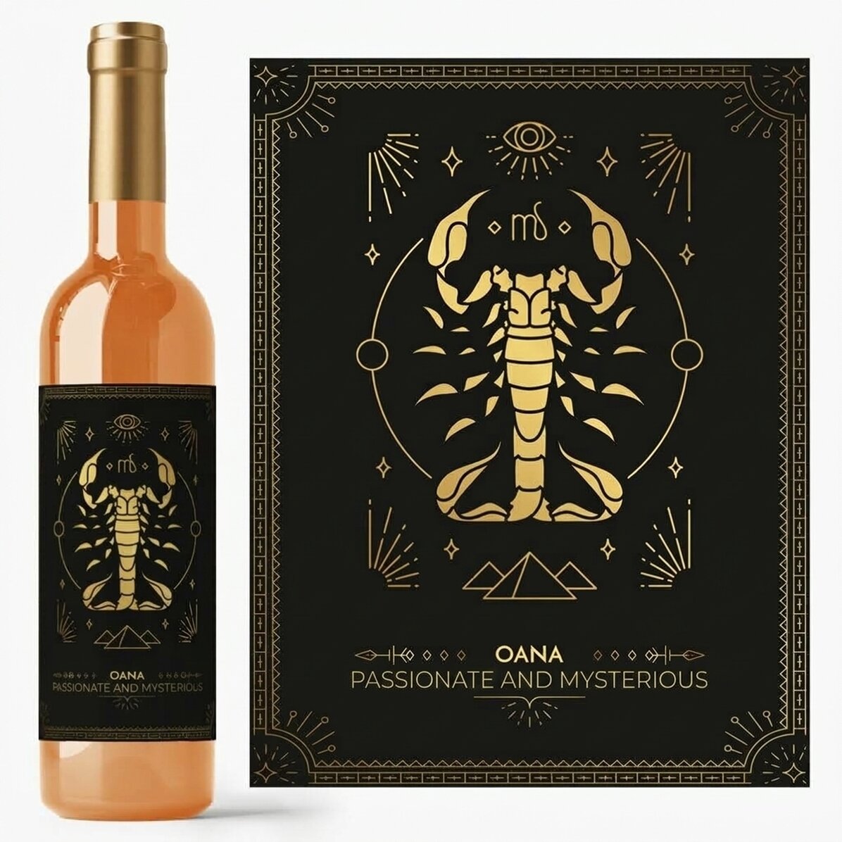 Vino personalizzato con testo e segno zodiacale - Scorpione