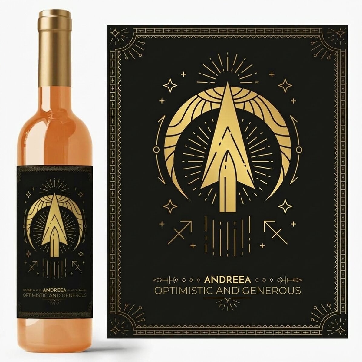 Vino personalizzato con testo e segno zodiacale - Sagittario