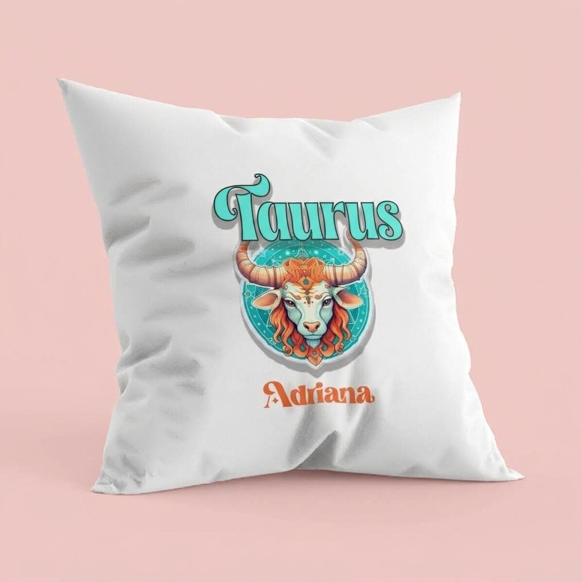 Cuscino personalizzato con nome e segno zodiacale - Toro
