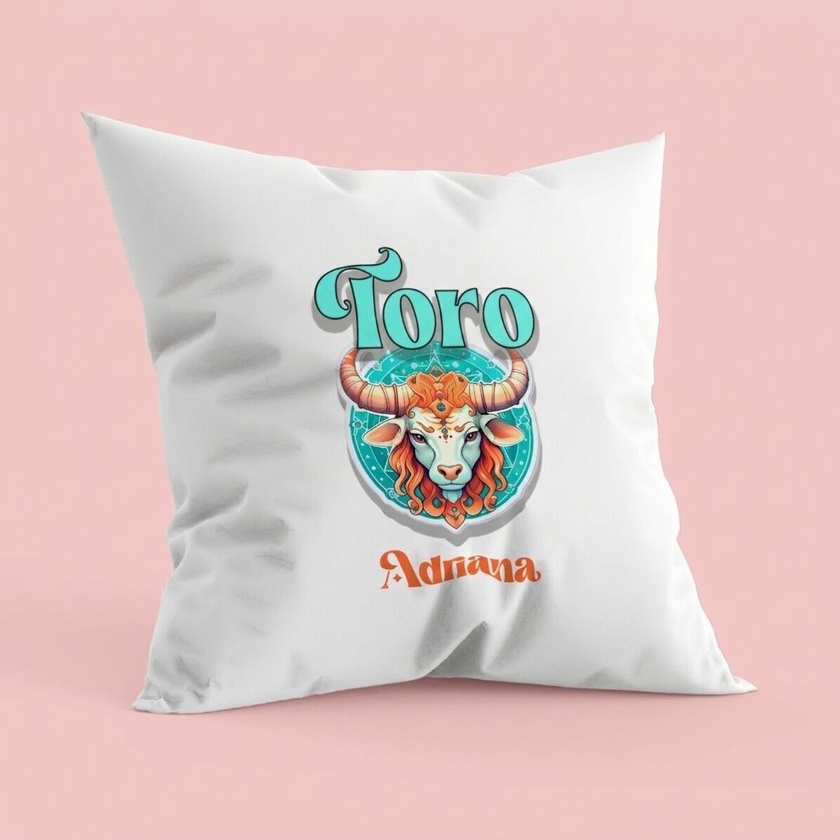 Cuscino personalizzato con nome e segno zodiacale - Toro