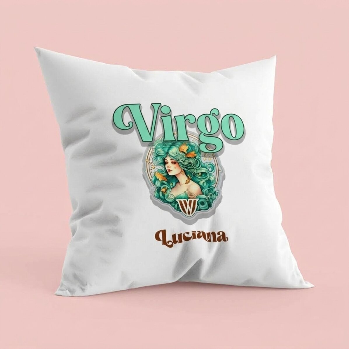 Cuscino personalizzato con nome e segno zodiacale - Vergine