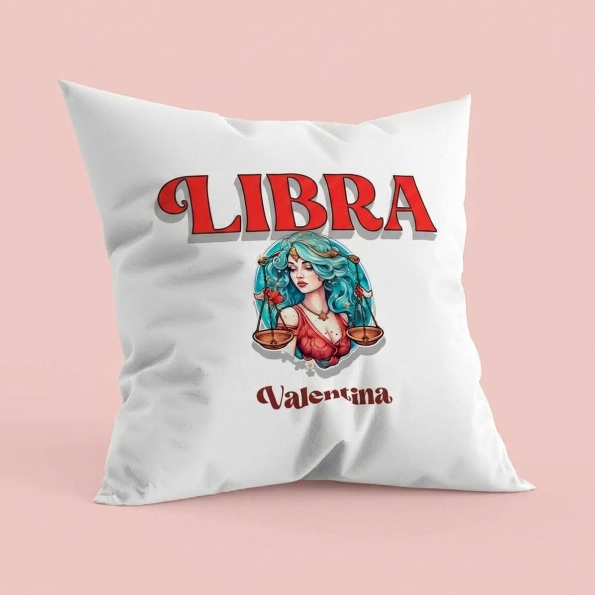 Cuscino personalizzato con nome e segno zodiacale - Bilancia