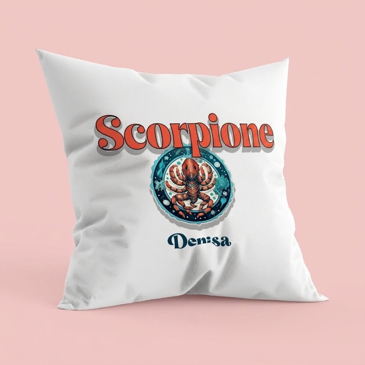 Cuscino personalizzato con nome e segno zodiacale - Scorpione