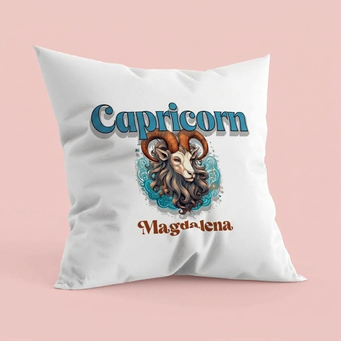 Cuscino personalizzato con nome e segno zodiacale - Capricorno