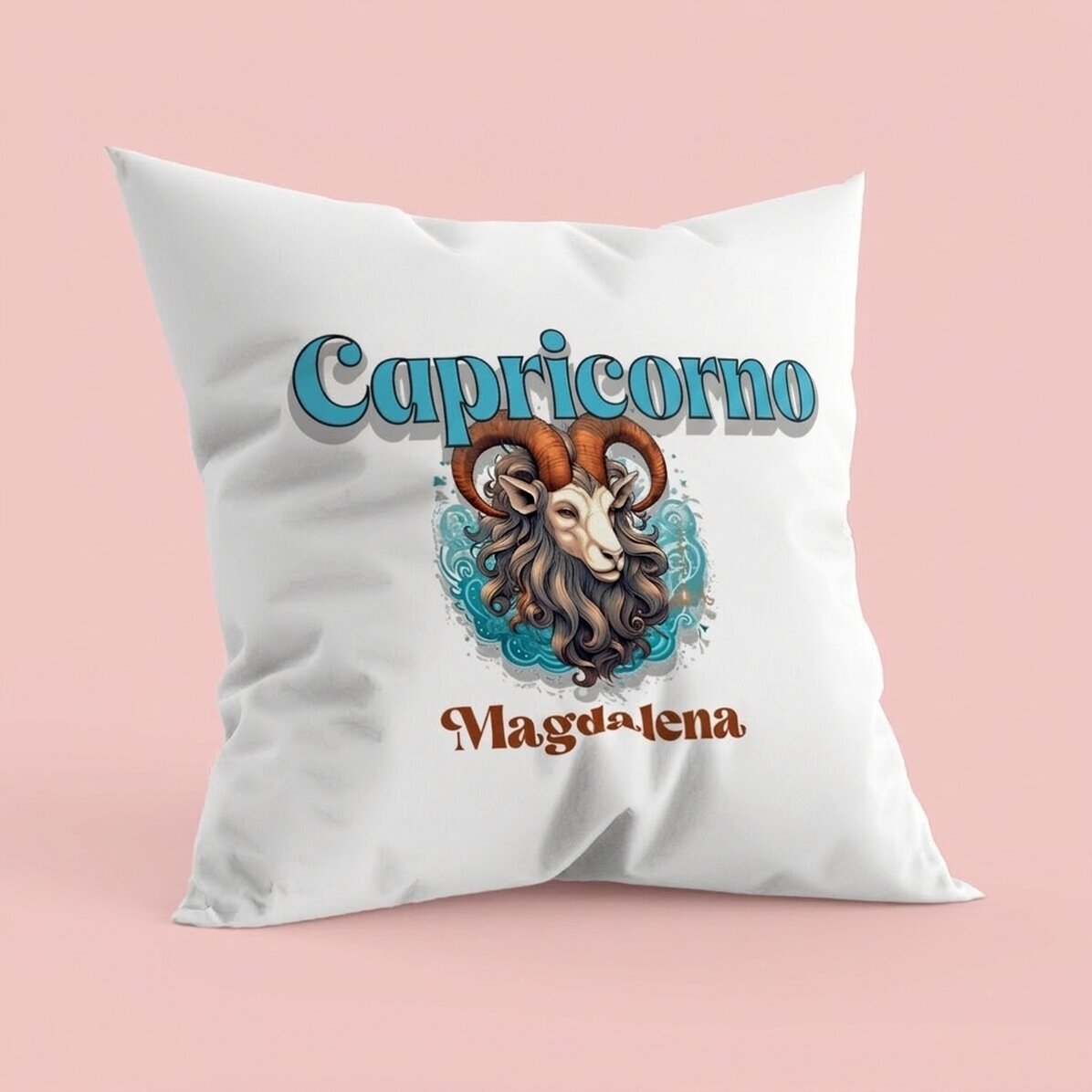 Cuscino personalizzato con nome e segno zodiacale - Capricorno