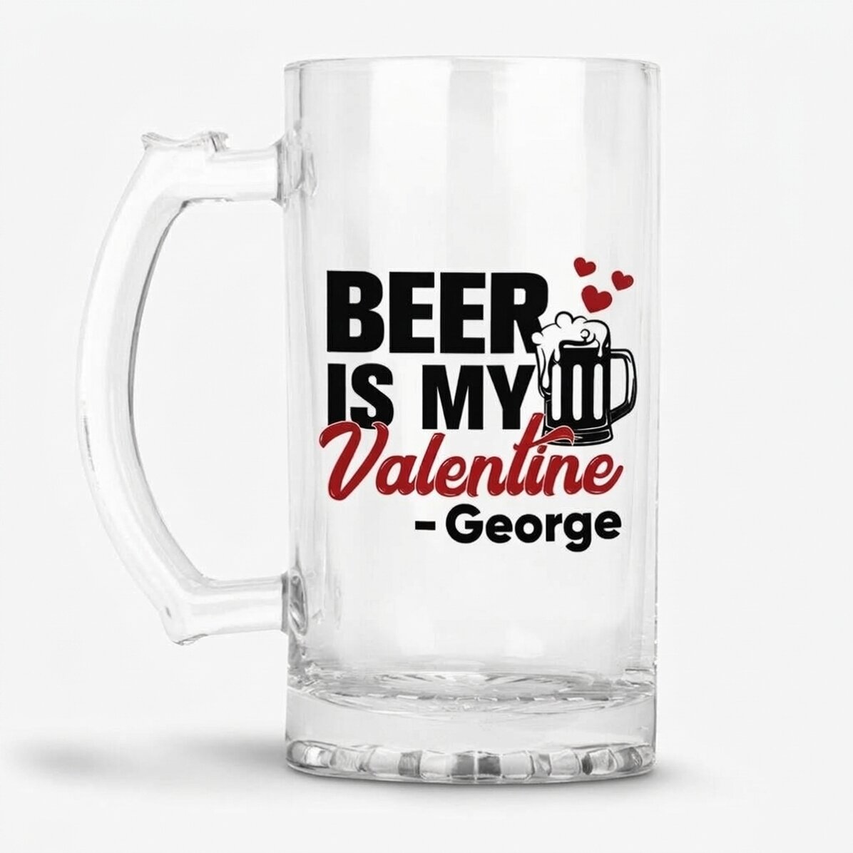Boccale da birra personalizzato con scritta - Beer is my Valentine