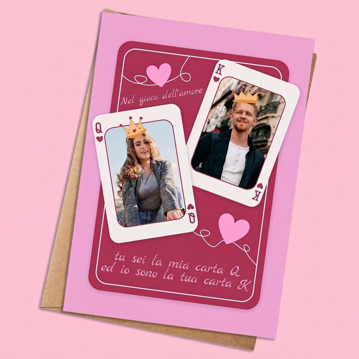 Biglietto personalizzato con foto e testo - Re e regina