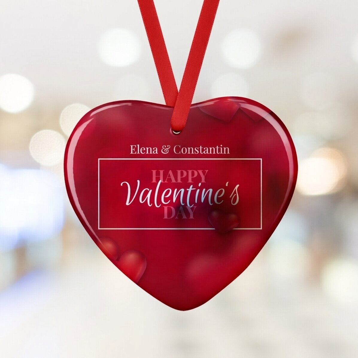 Ciondolo a forma di cuore personalizzato con scritta - Love & Hearts