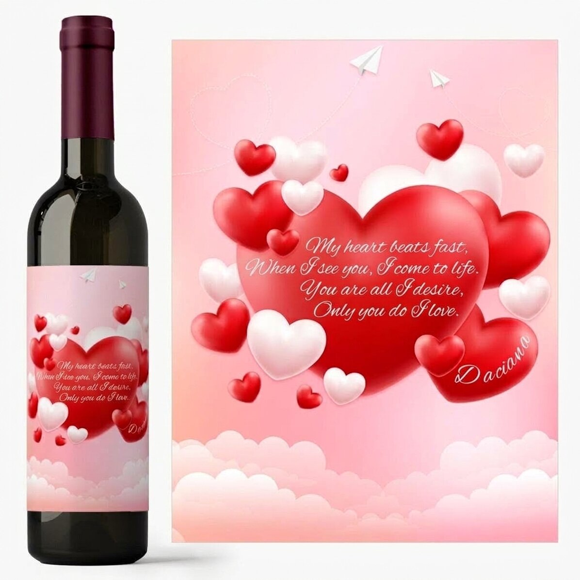 Vino personalizzato con testo - Messaggio d
