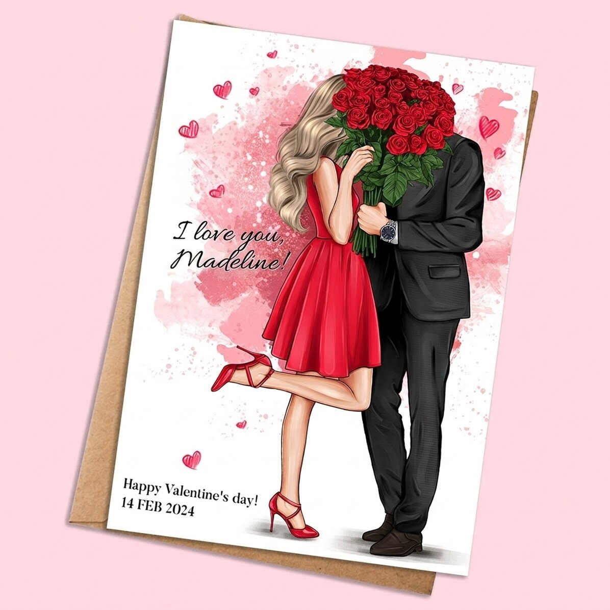 Biglietto personalizzato con messaggio - In love