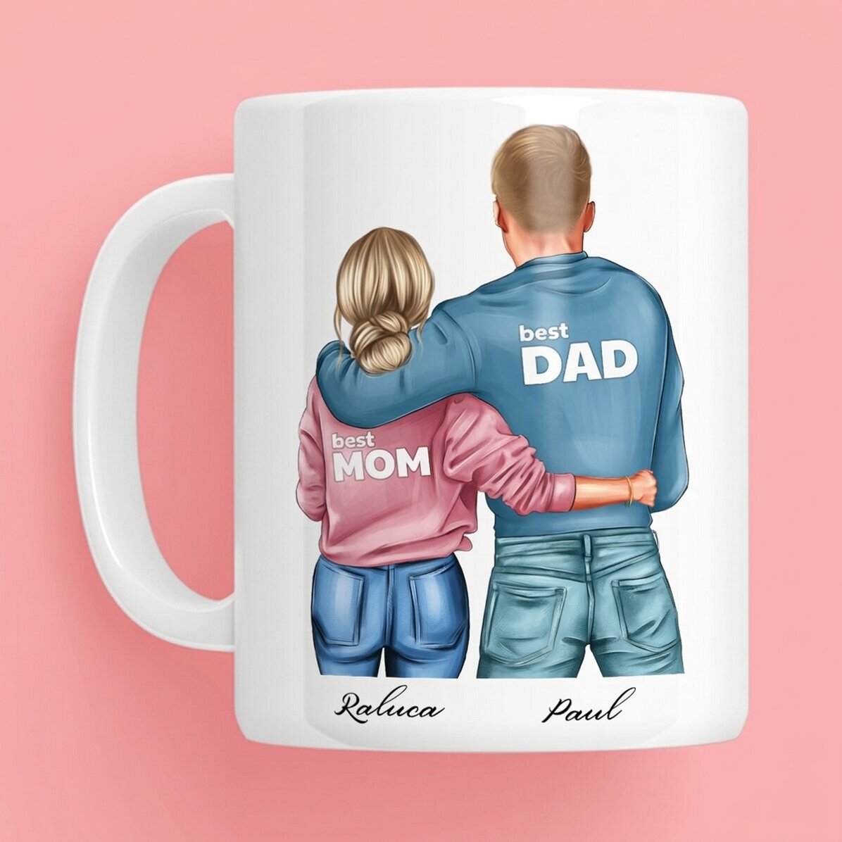 Tazza personalizzata con nome - Mamma e papà