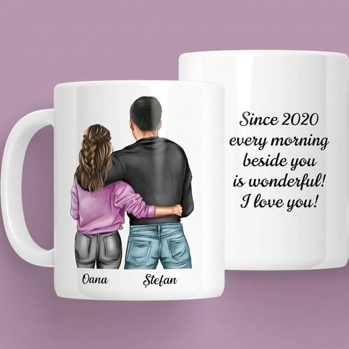 Tazza personalizzata con nome e messaggio - Coppia