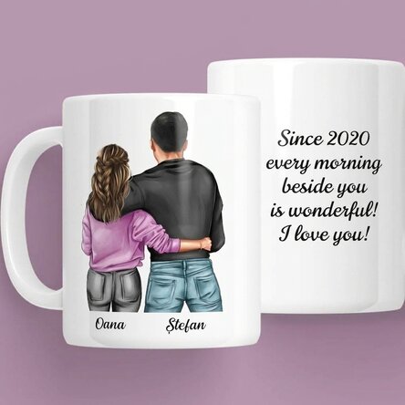 Personalised mug with name and message - Couple