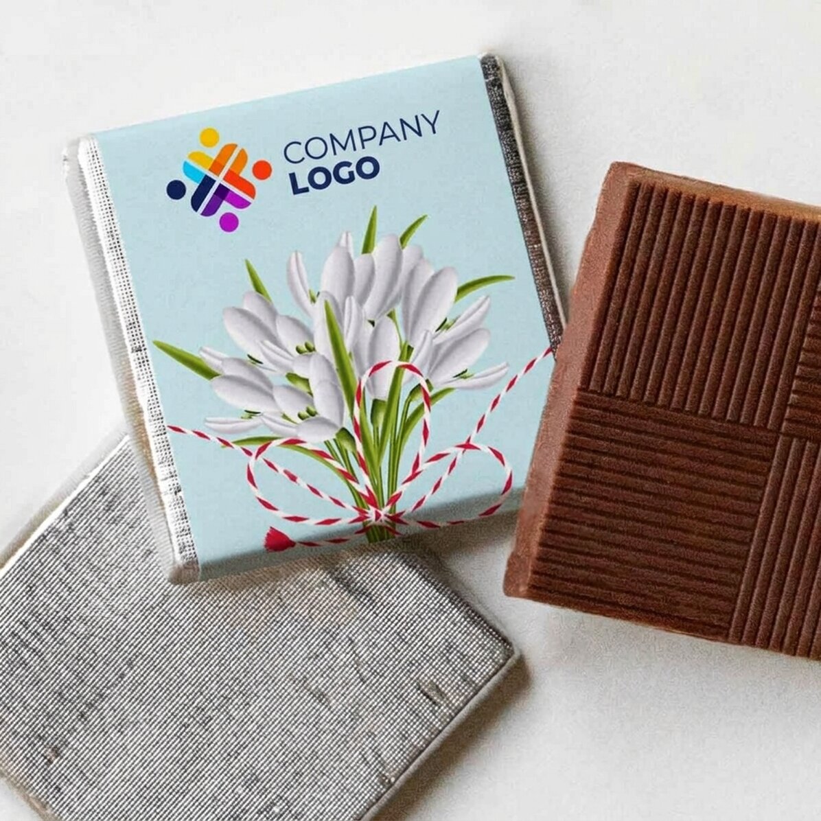 Mini cioccolatino personalizzato con logo e testo - Ghiocei