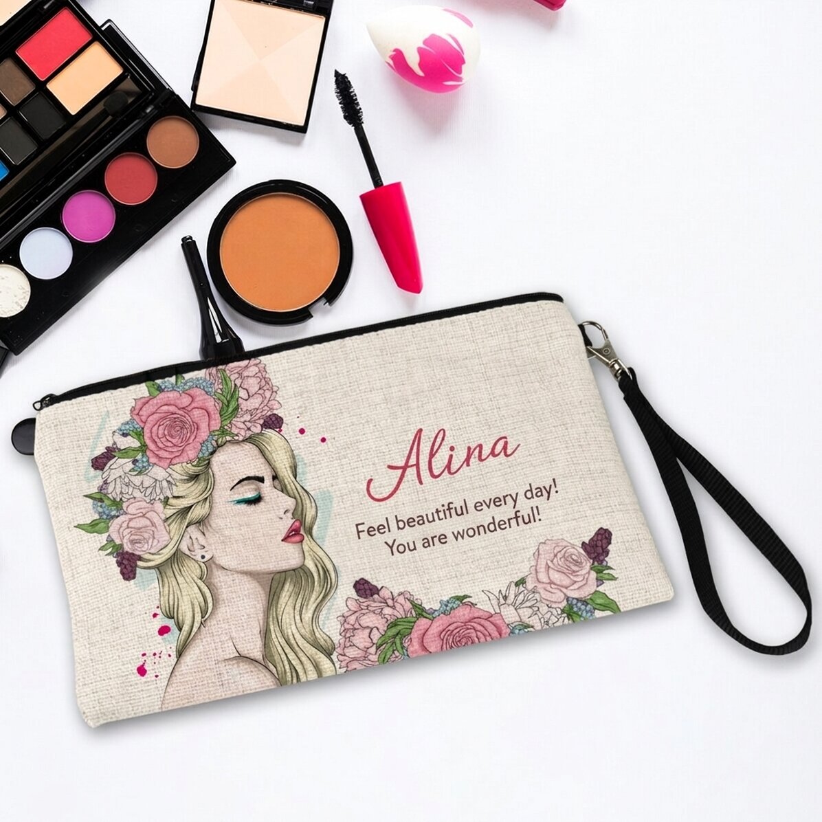 Kit trucco personalizzato con scritta - Floral beauty