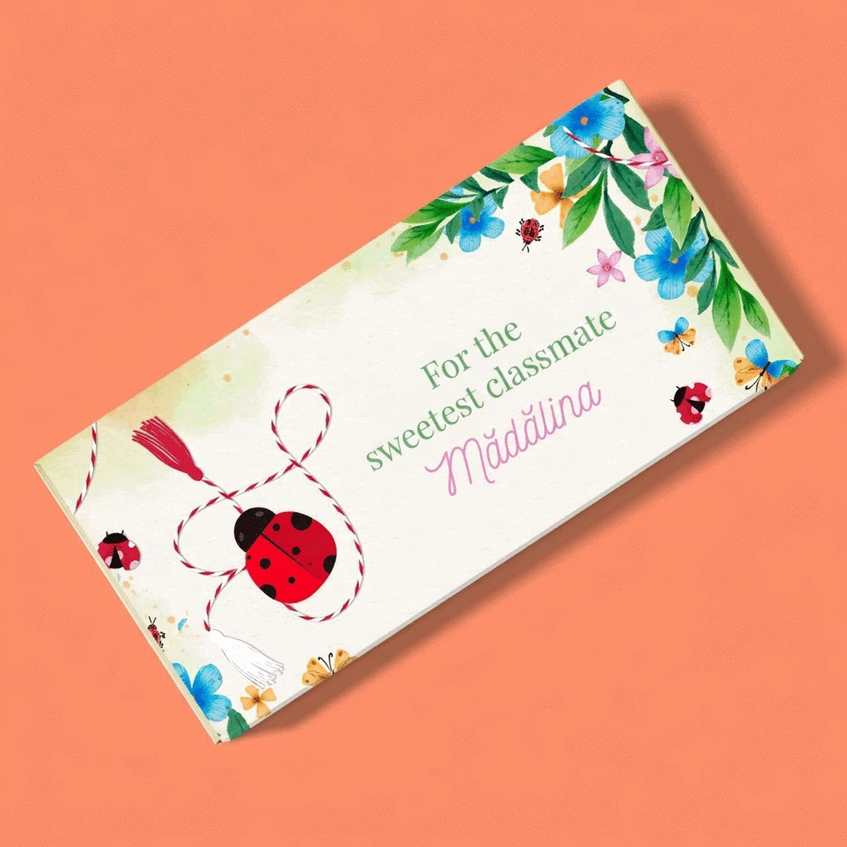 Cioccolato personalizzato con nome e messaggio per lei