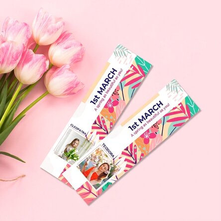 Segnalibro personalizzato con foto e testo - Floral