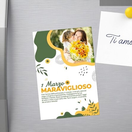 Magnete personalizzato 10x15 con foto e testo - Hello spring
