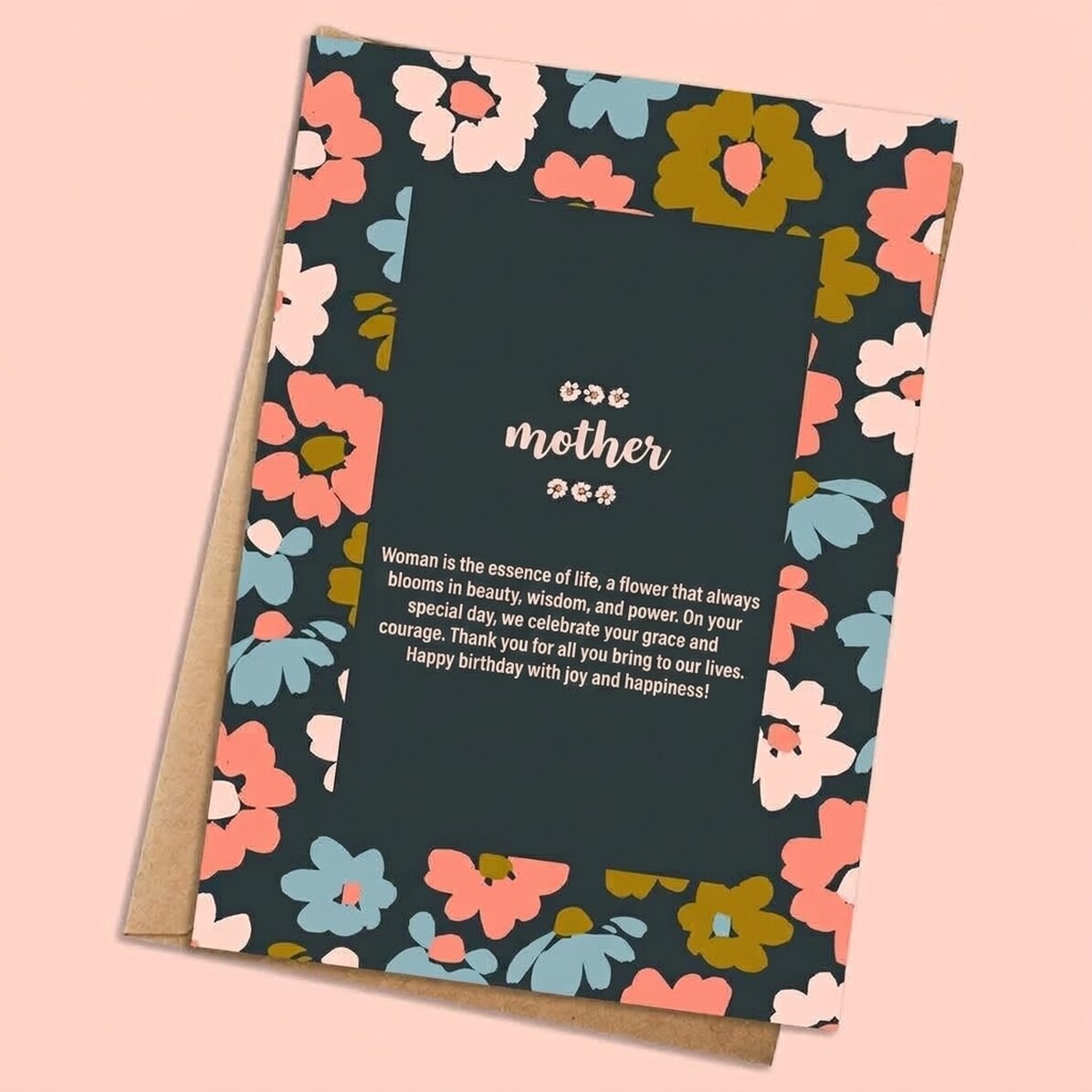 Biglietto personalizzato con testo - Cute flowers