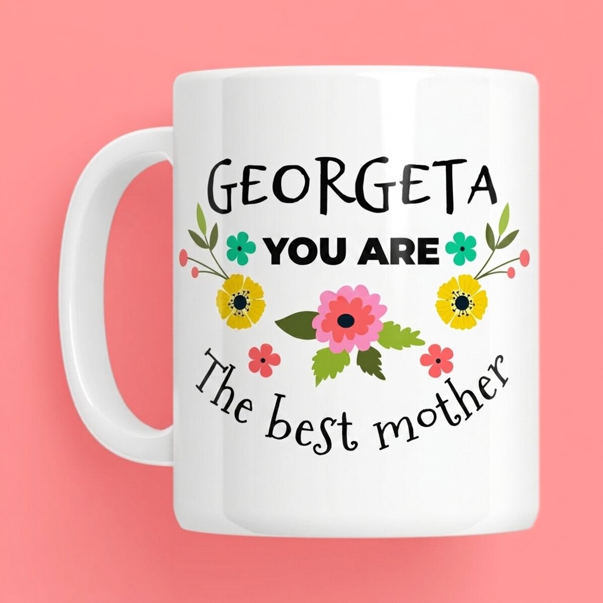 Tazza personalizzata con scritta - Fiori di primavera