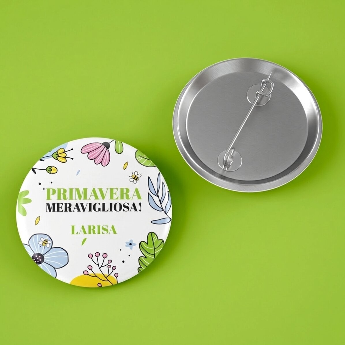 Spilla personalizzata con testo - Doodle spring