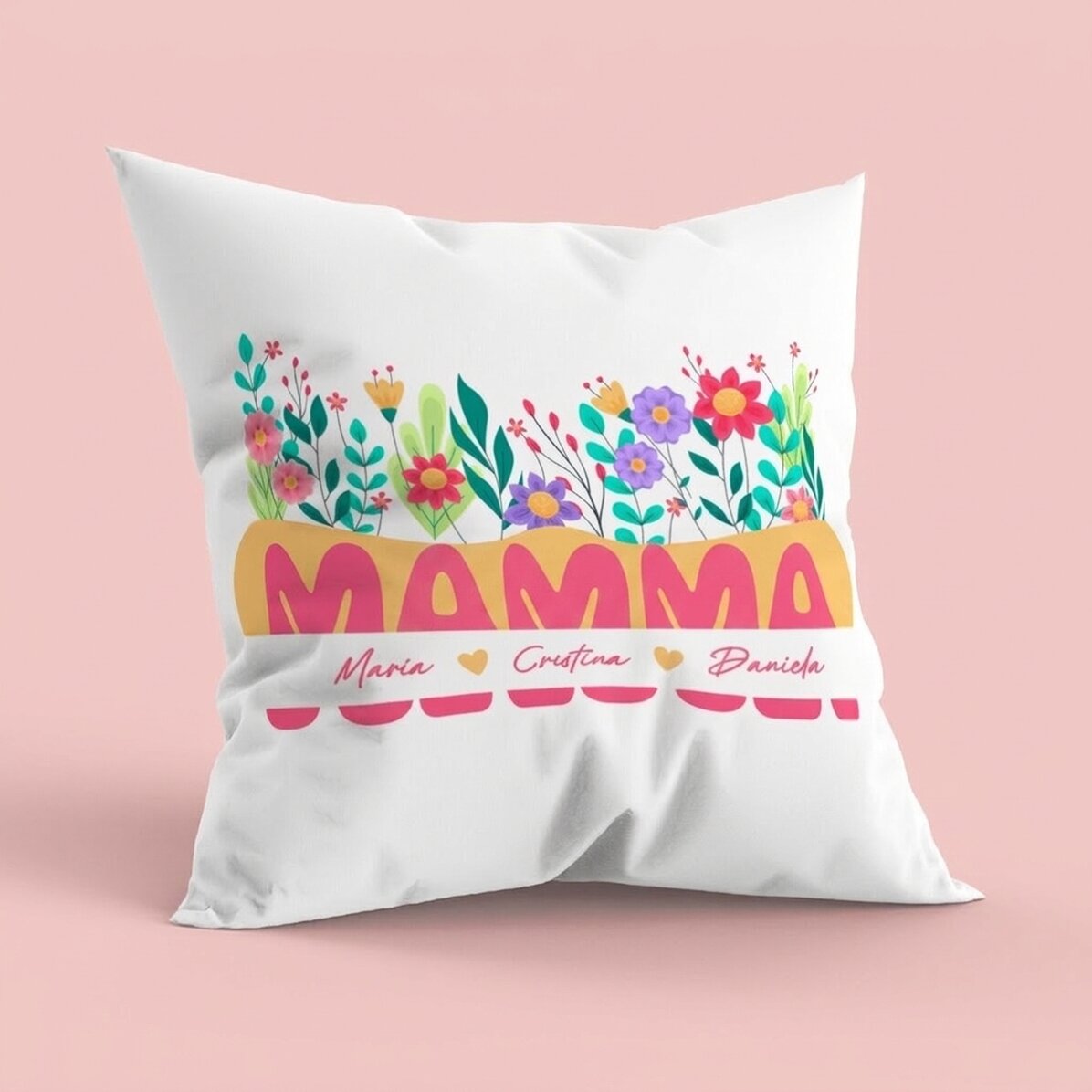 Cuscino personalizzato con scritta, formato grande - Campo di fiori