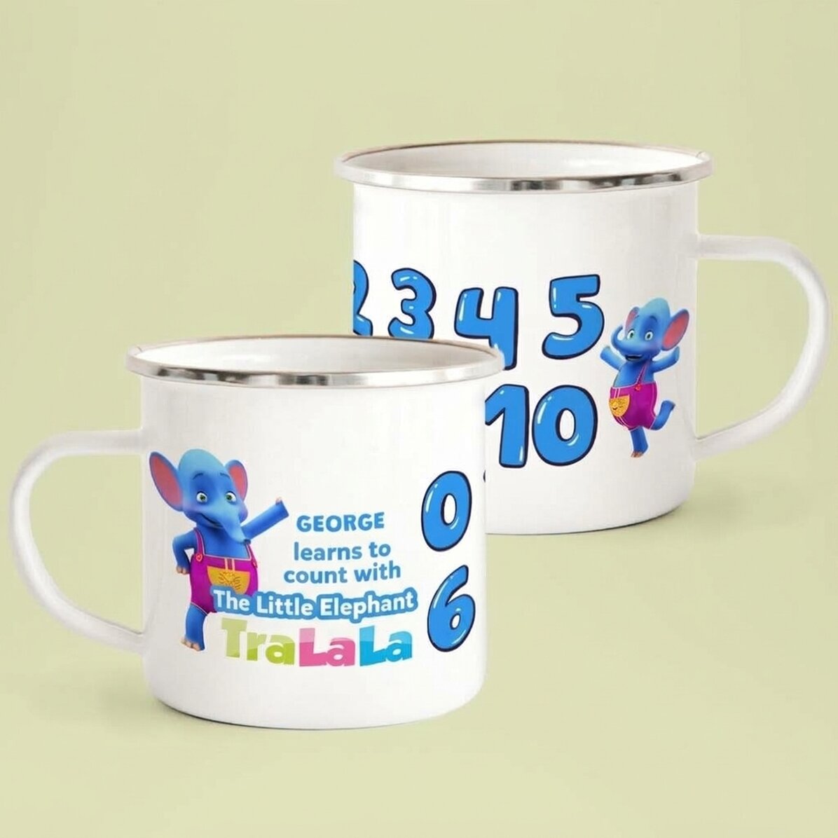 Tazza smaltata personalizzata con nome - Impariamo a contare con l