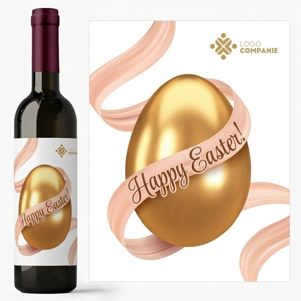 Vino personalizzato con logo - Buona Pasqua