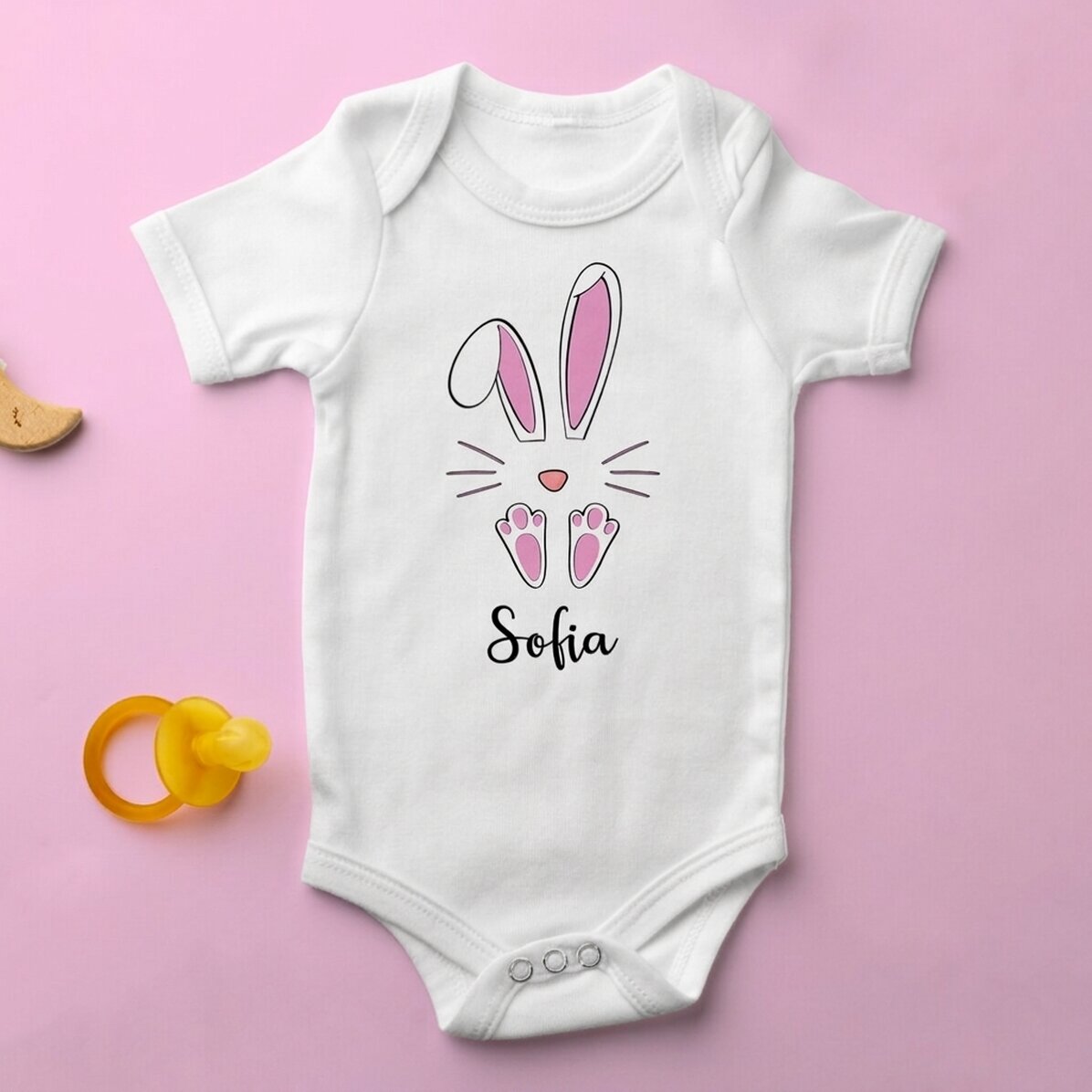 Body per bambini personalizzato con nome - Coniglietto di Pasqua