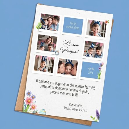 Biglietto personalizzato con foto e messaggio - Buona Pasqua!