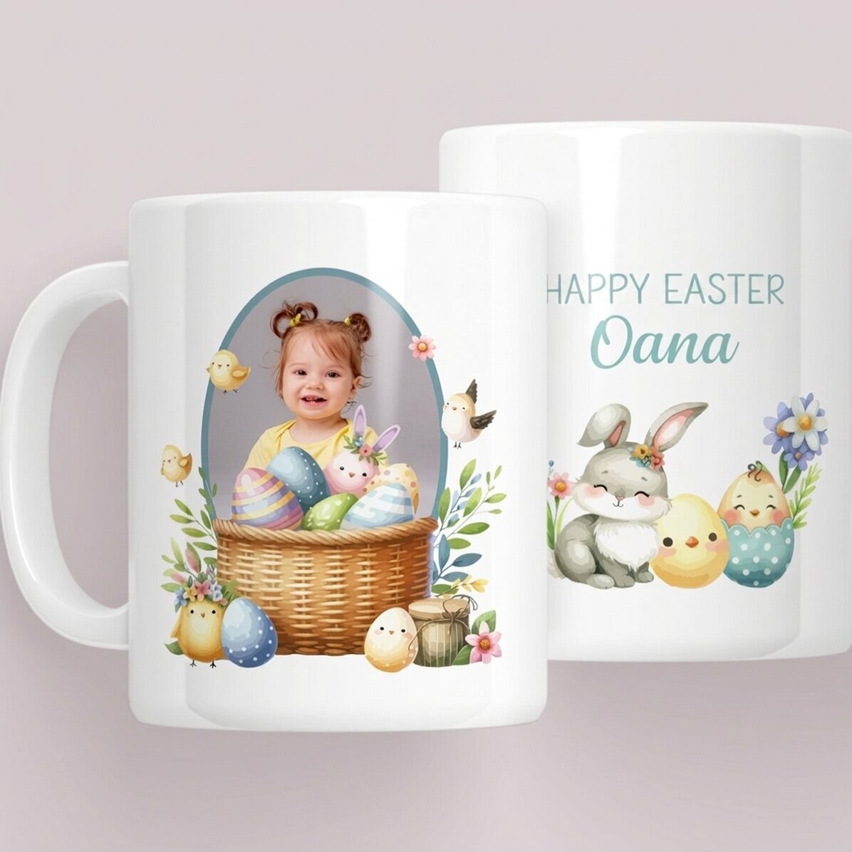 Tazza personalizzata con messaggio e foto - Coniglietto