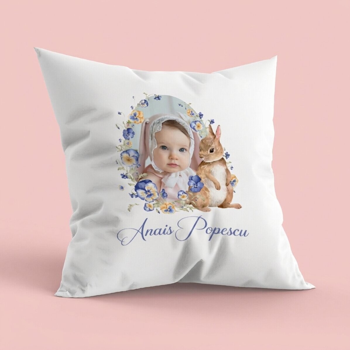 Cuscino personalizzato con testo e foto - Bunny